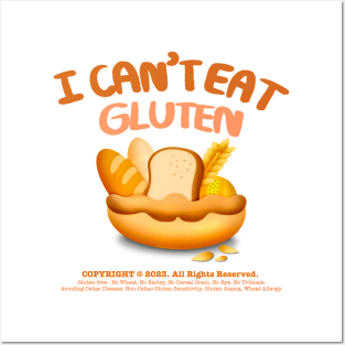 I Can’t Eat Gluten (Ver.2) Posters and Art